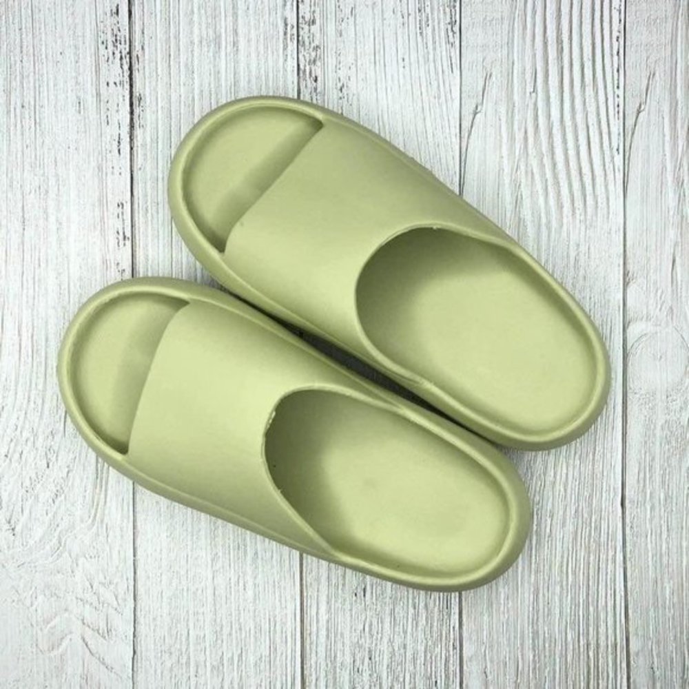 Womens Slides Large 8.5-9 New Green Slipper Sandals Shower Shoes‎